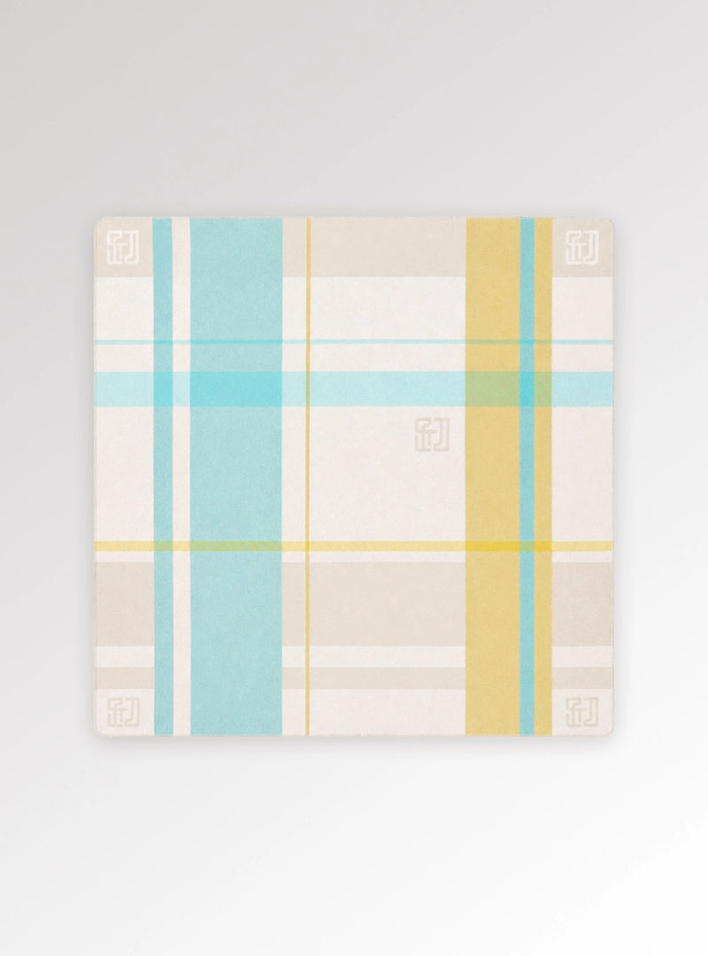 Chroma Nomad Plaid Lambswool & Cashmere Throw - Yellow & Teal