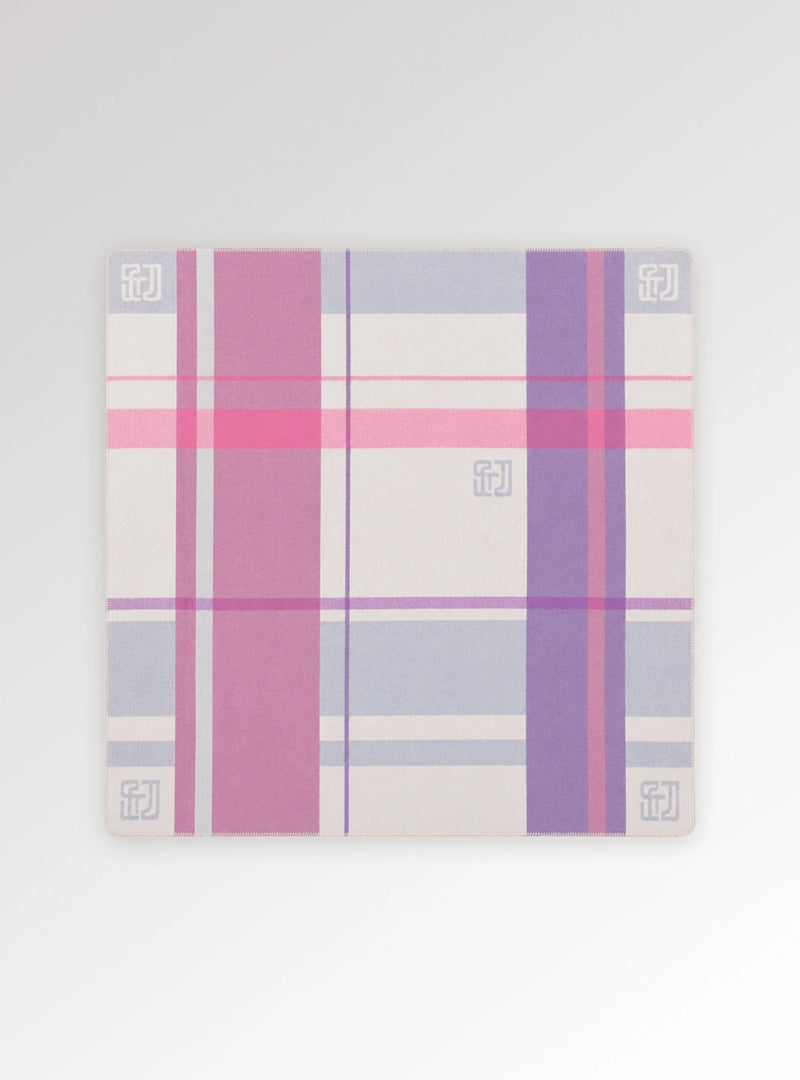 Chroma Nomad Plaid Lambswool & Cashmere Throw - Pink & Violet