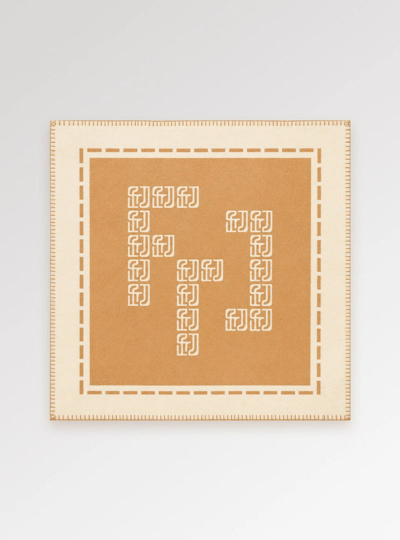Signature Medallion Alpaca & Cashmere Throw - Caramel Orange