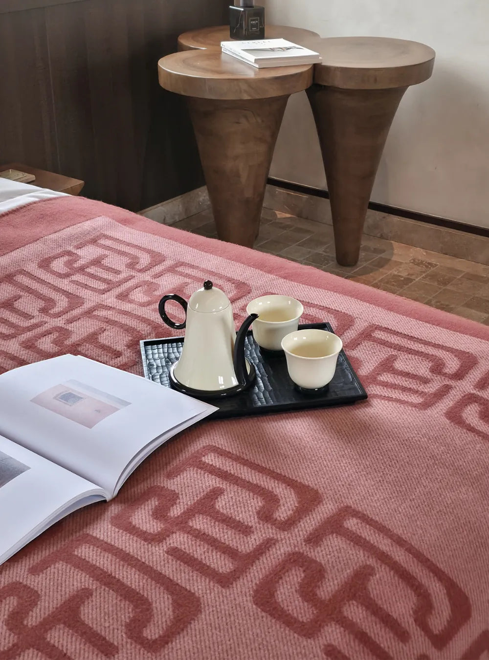 Freyjaloft brick red wool large blanket