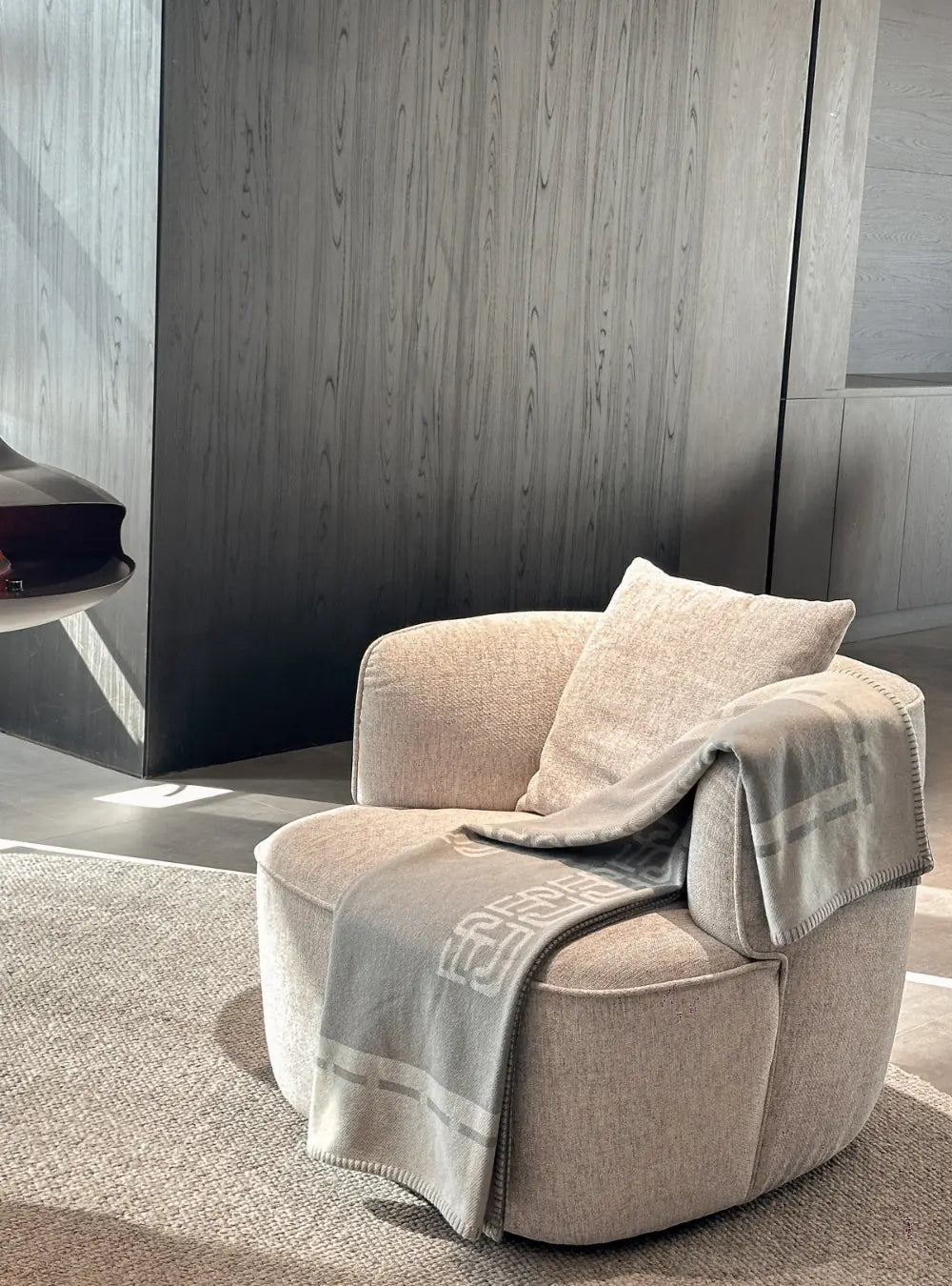 Freyjaloft Signature Medallion grey wool sofa throw